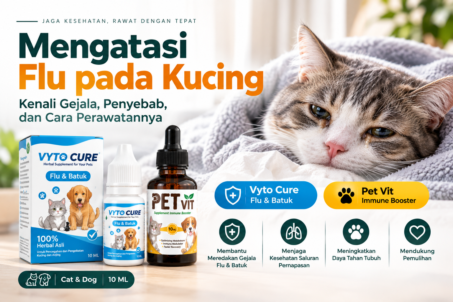 Cara Mengatasi Flu pada Kucing | Vyto Cure Flu & Batuk Petvit